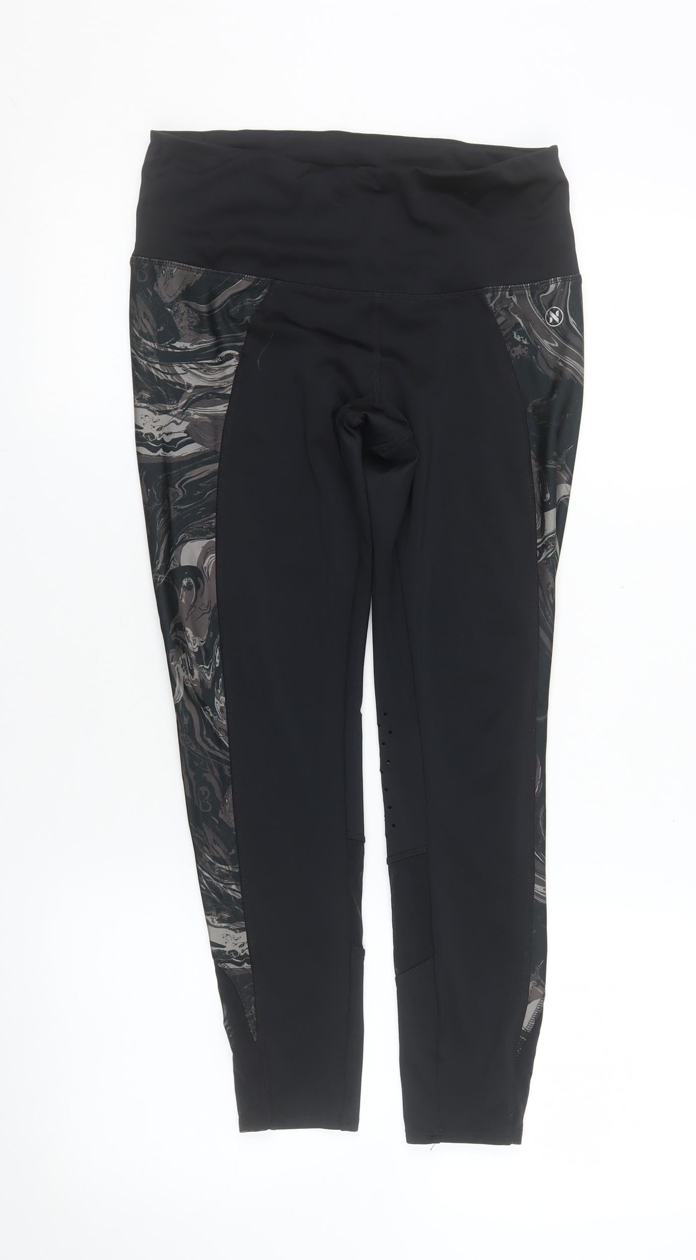 Womens UK Size 10 NEXT Slim Fit Capri Black Leggings