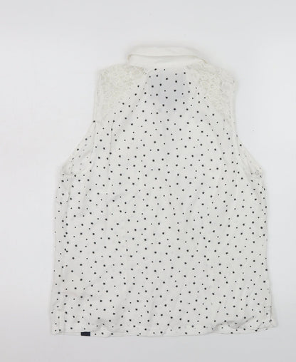 Womens UK Size M Superdry White Basic Blouse