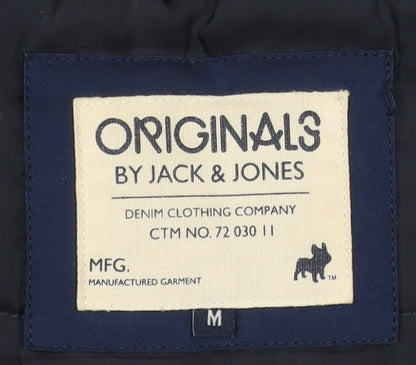 Mens UK Size M JACK & JONES Blue Puffer Jacket