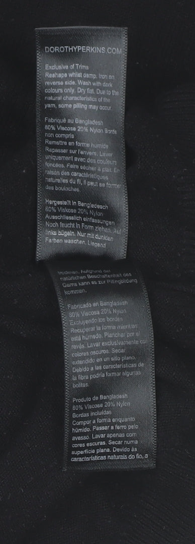 Womens UK Size 12 Dorothy Perkins Black Pullover Jumper