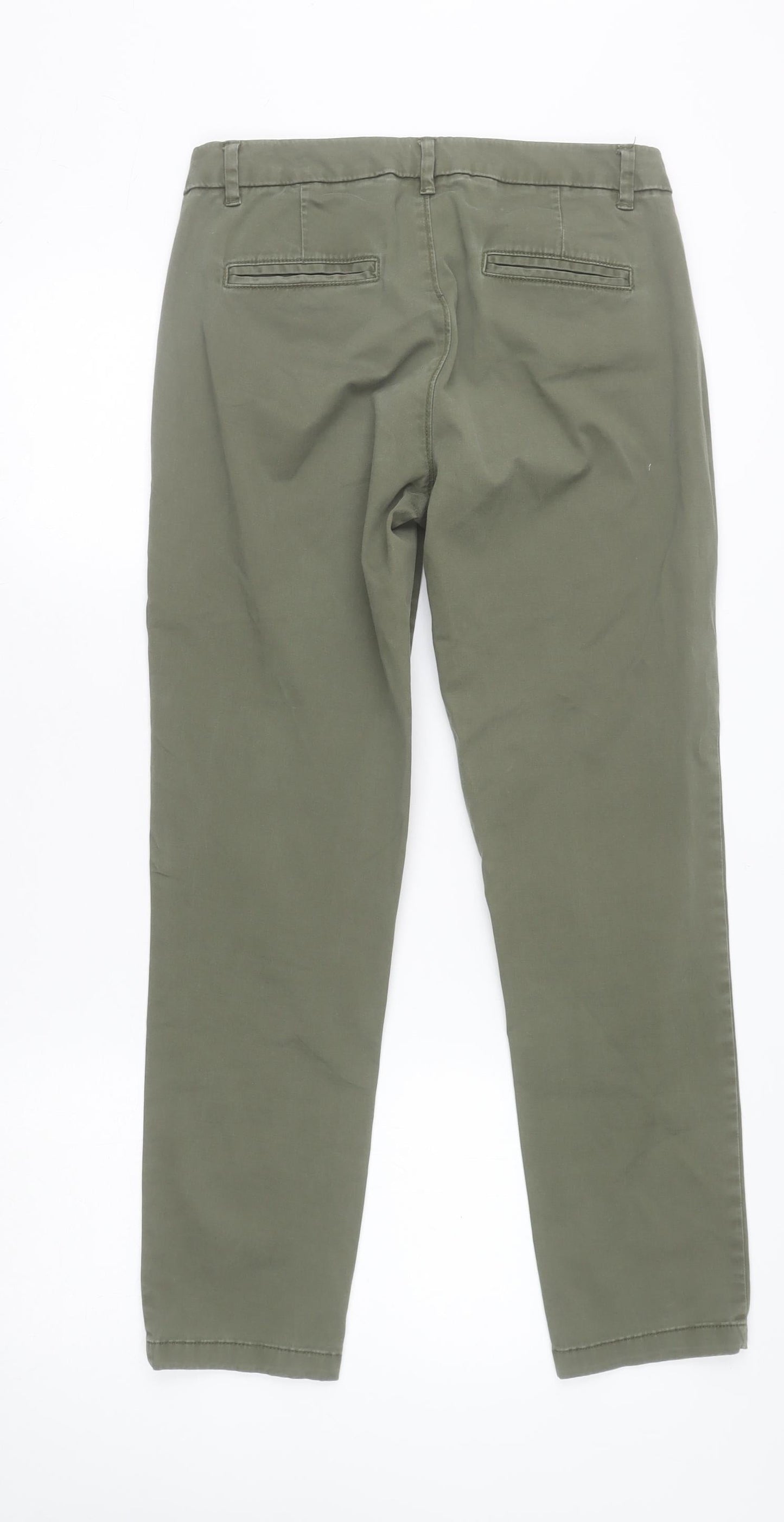 Womens UK Size 10 United Colors of Benetton Regular Fit Chino Green Trousers