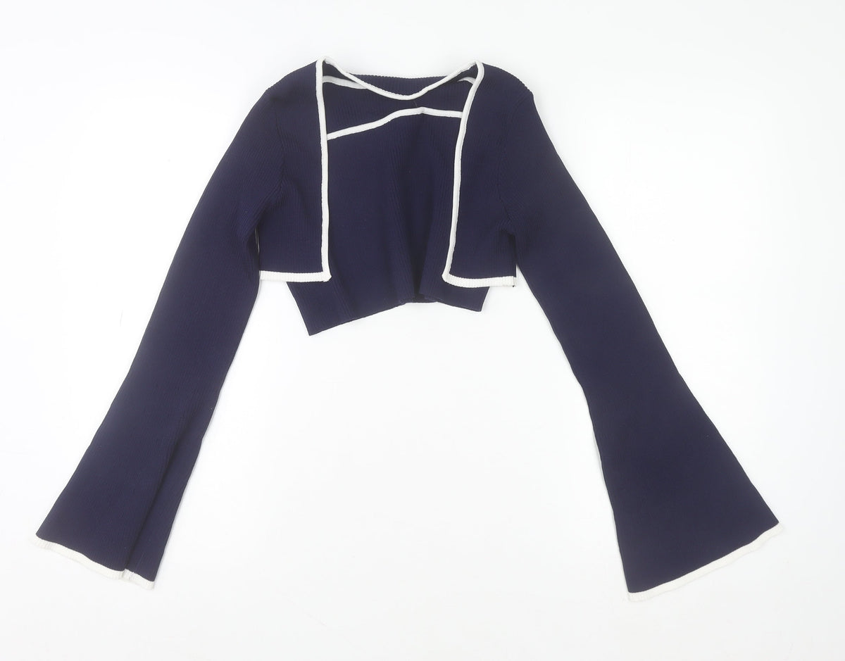Womens UK Size XL Cider Blue Cropped Blouse