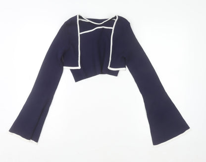 Womens UK Size XL Cider Blue Cropped Blouse