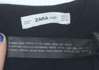 Womens UK Size 8 Zara Black Pullover Jumper