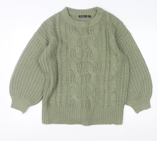 Womens UK Size S Brave Soul Green Pullover Jumper