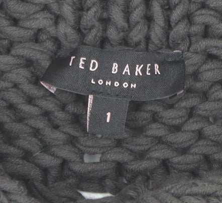 Womens UK Size S Ted Baker Brown Cardigan Jumper
