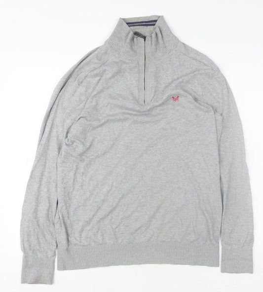 Mens UK Size M Crew Clothing Co. Grey 1/2 Zip Sweatshirt