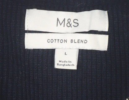 Mens UK Size L Marks and Spencer Blue Full Zip Sweatshirt