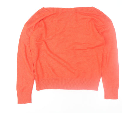 Womens UK Size S ICHI Orange Pullover Jumper