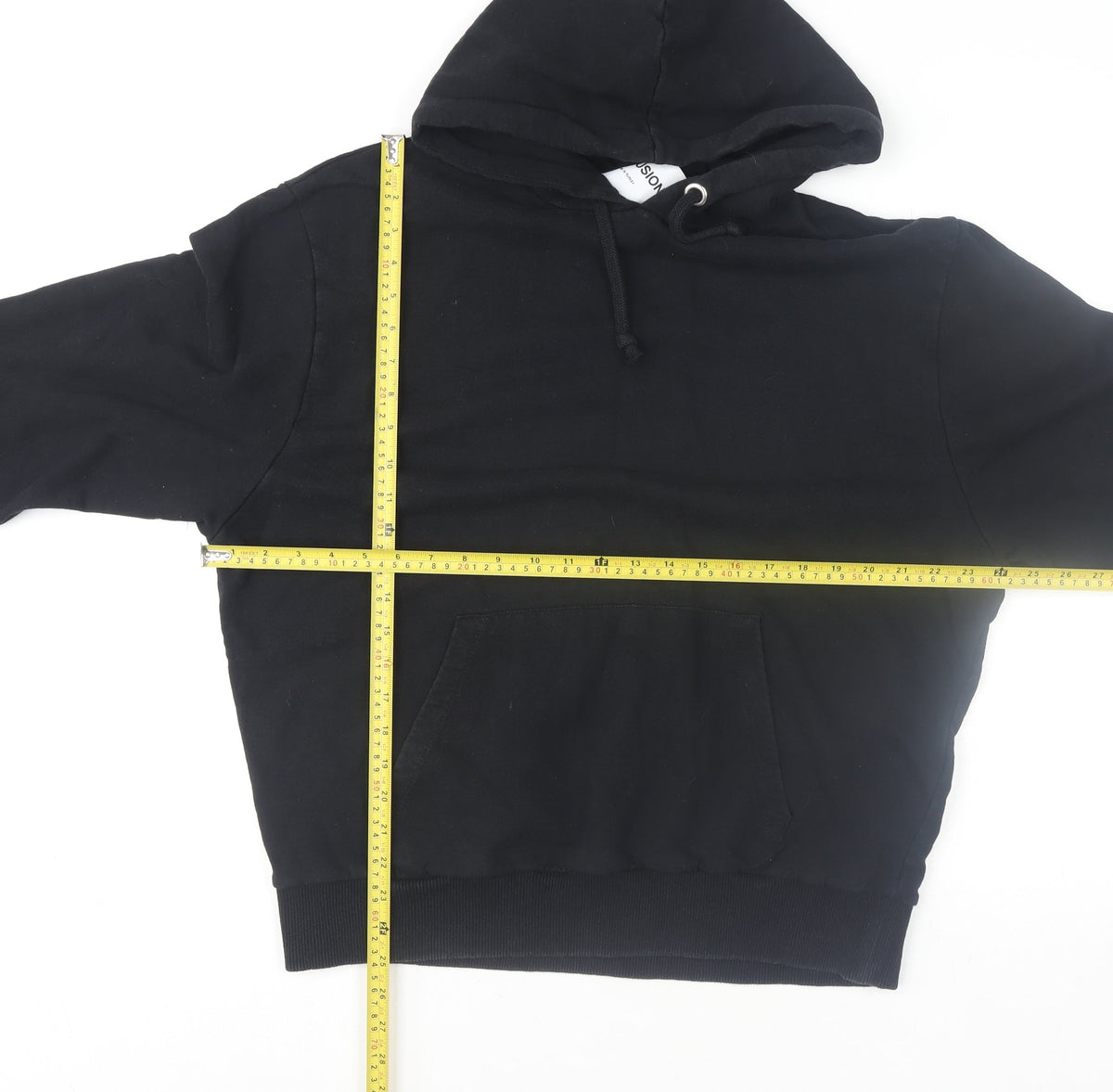 Mens UK Size L COLLUSION Black Pullover Hoodie