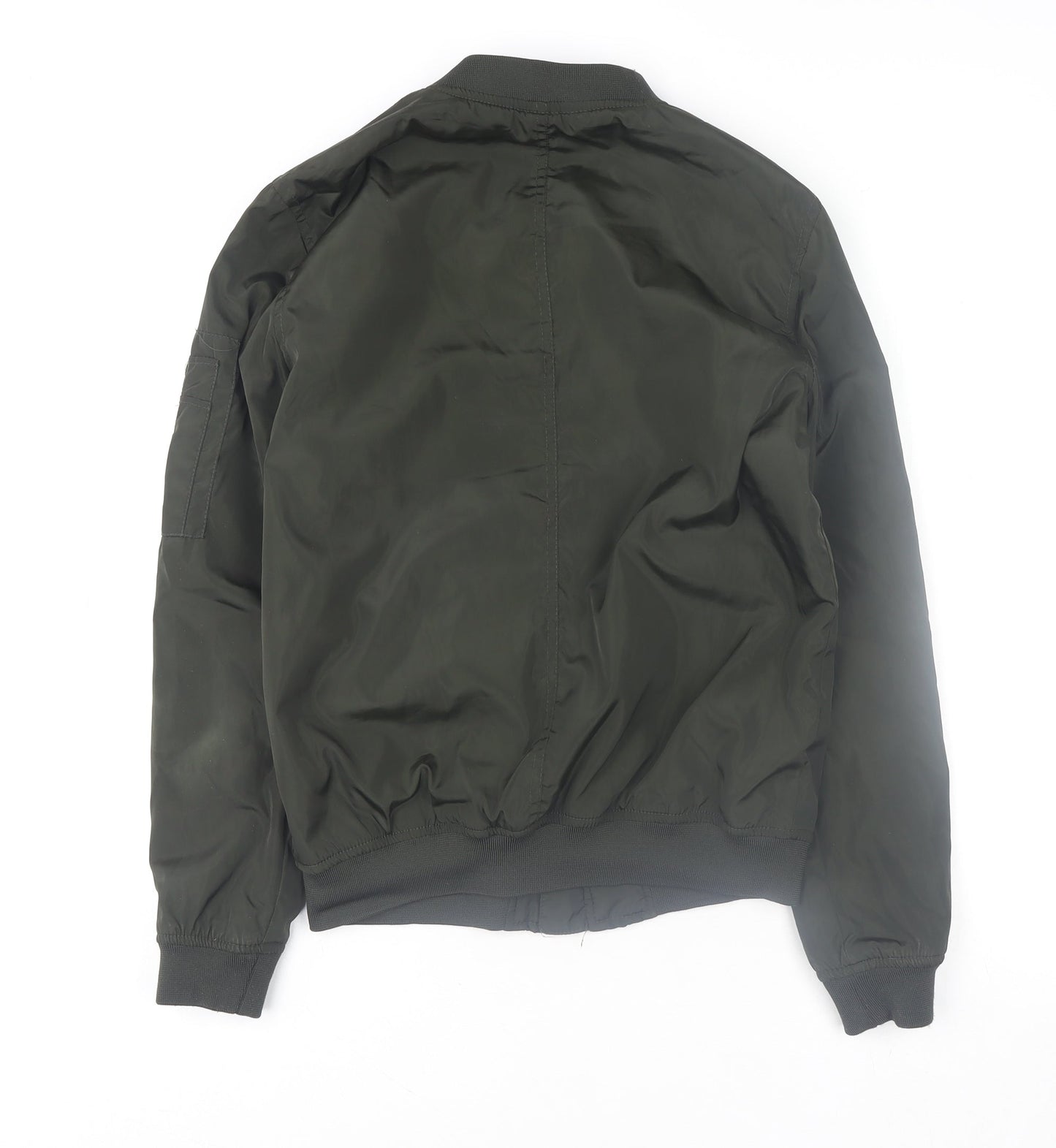 Mens UK Size S Brave Soul Green Bomber Jacket