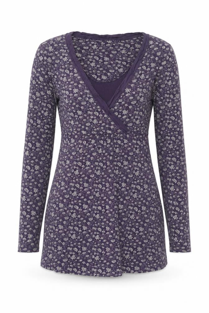 Womens UK Size 8 Fat Face Purple Wrap Blouse