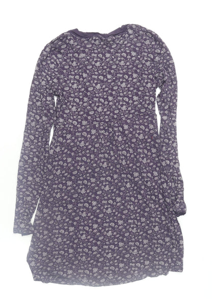 Womens UK Size 8 Fat Face Purple Wrap Blouse