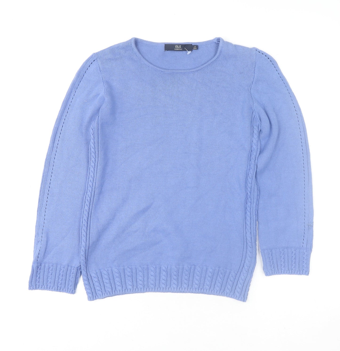 Womens UK Size 10-12 Isle Essentials Blue Pullover Jumper