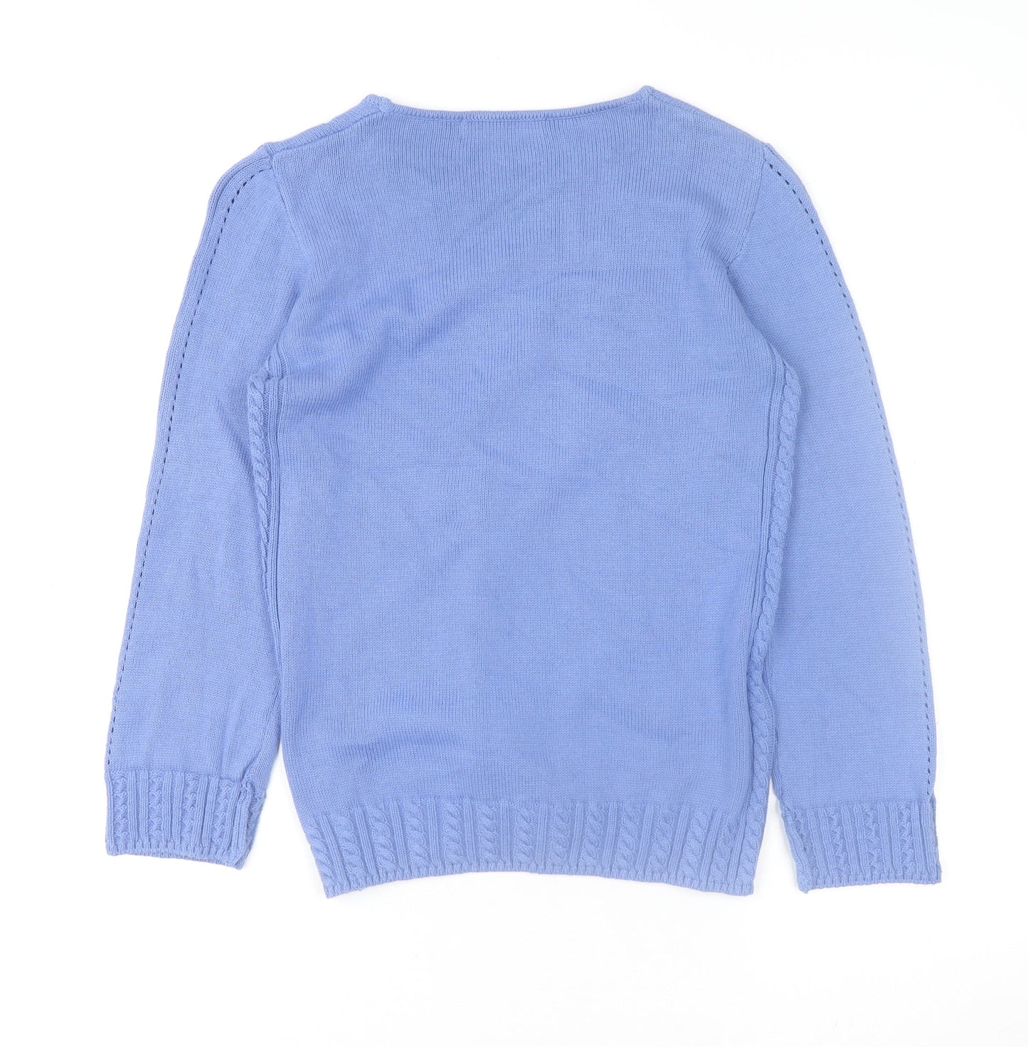 Womens UK Size 10-12 Isle Essentials Blue Pullover Jumper