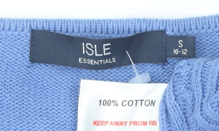 Womens UK Size 10-12 Isle Essentials Blue Pullover Jumper