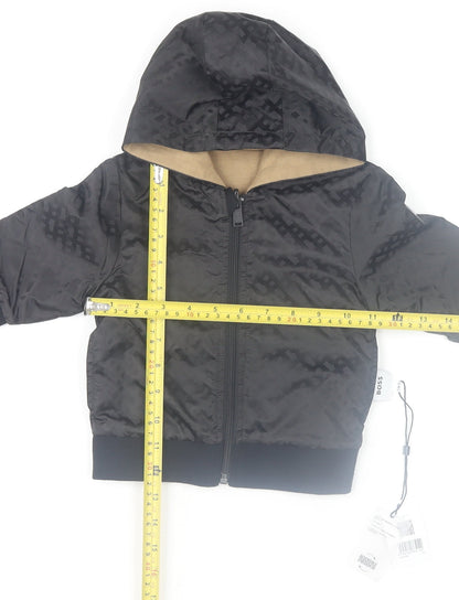 BOSS Unisex Baby Black Puffer Hooded Jacket 12 Months
