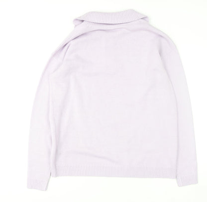 Womens UK Size 8-10 Long Tall Sally Purple Henley Jumper