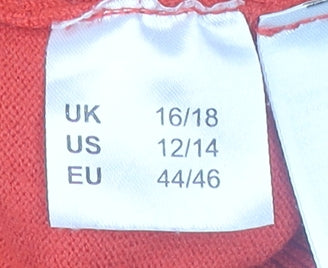 Womens UK Size 16 JD Williams Red Pullover Jumper