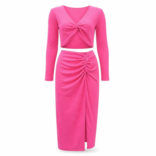 Womens UK Size 8 PRETTYLITTLETHING Outfit/Set Pink Skirt/ Skort Set
