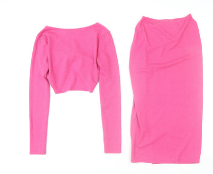 Womens UK Size 8 PRETTYLITTLETHING Outfit/Set Pink Skirt/ Skort Set