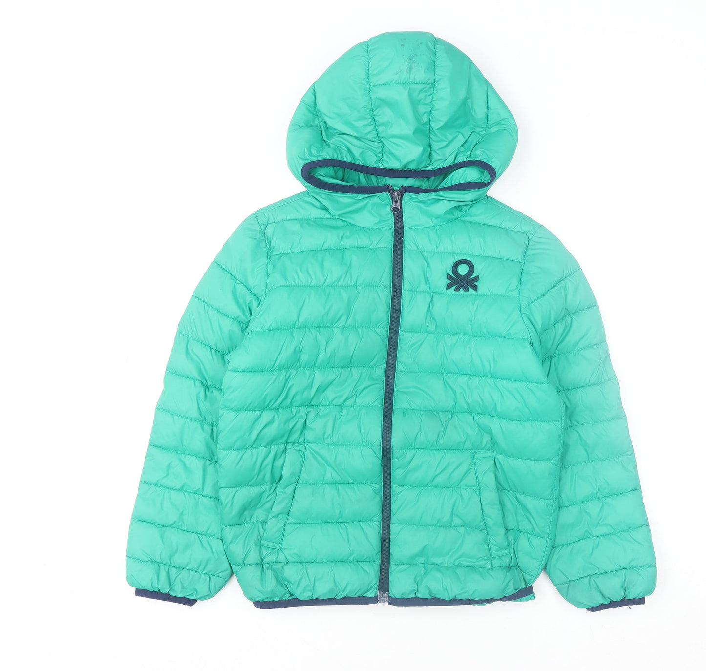 Boys UK Size 8-9 Years United Colors of Benetton Green Puffer Jacket