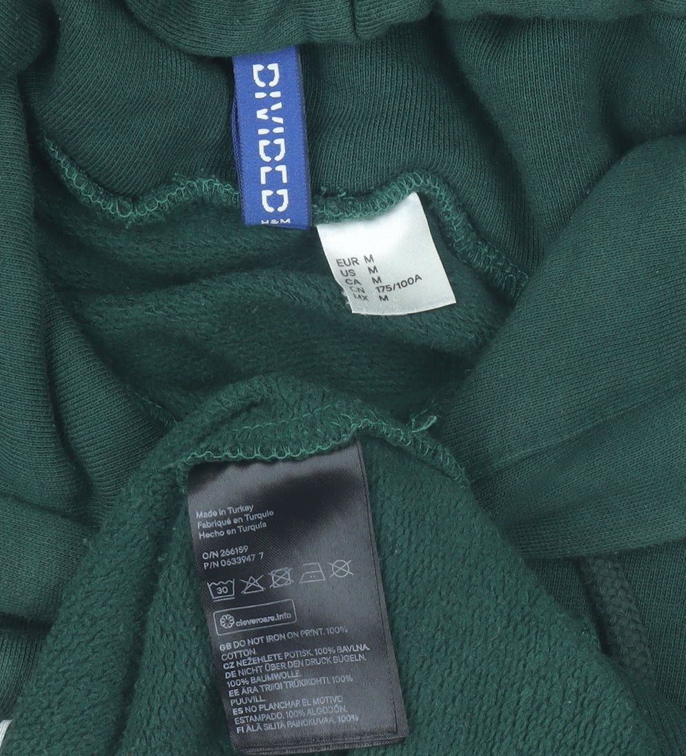 Mens UK Size M H&M Green Pullover Hoodie