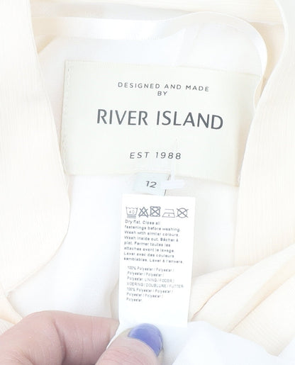 Womens UK Size 12 River Island Ivory Classic Blouse