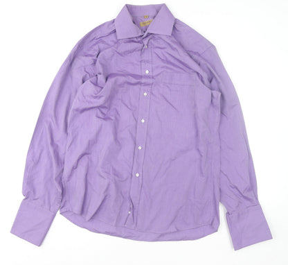 Cezan La Collezione Men's Purple 16/41 Cotton Long Sleeve Shirt