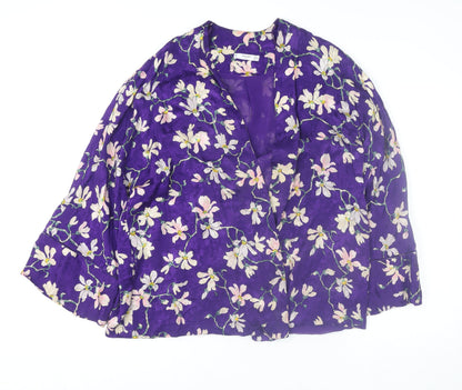 Womens UK Size 14 Mango Purple Kimono Blouse