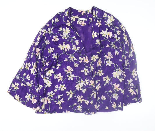 Womens UK Size 14 Mango Purple Kimono Blouse