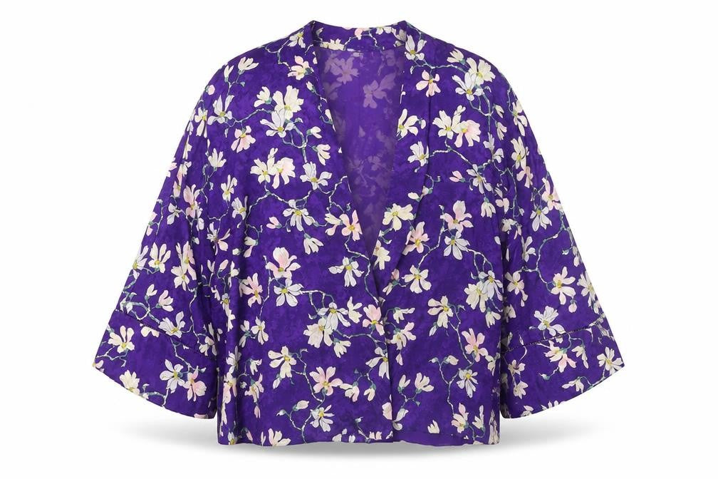 Womens UK Size 14 Mango Purple Kimono Blouse
