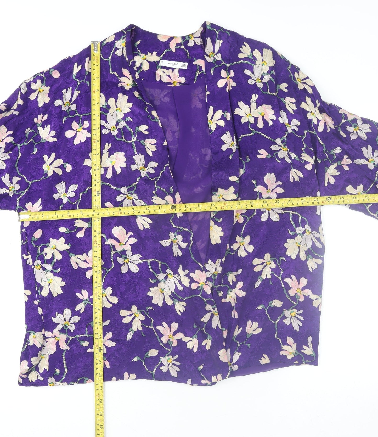 Womens UK Size 14 Mango Purple Kimono Blouse