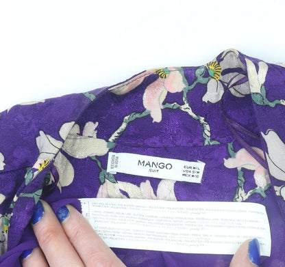 Womens UK Size 14 Mango Purple Kimono Blouse