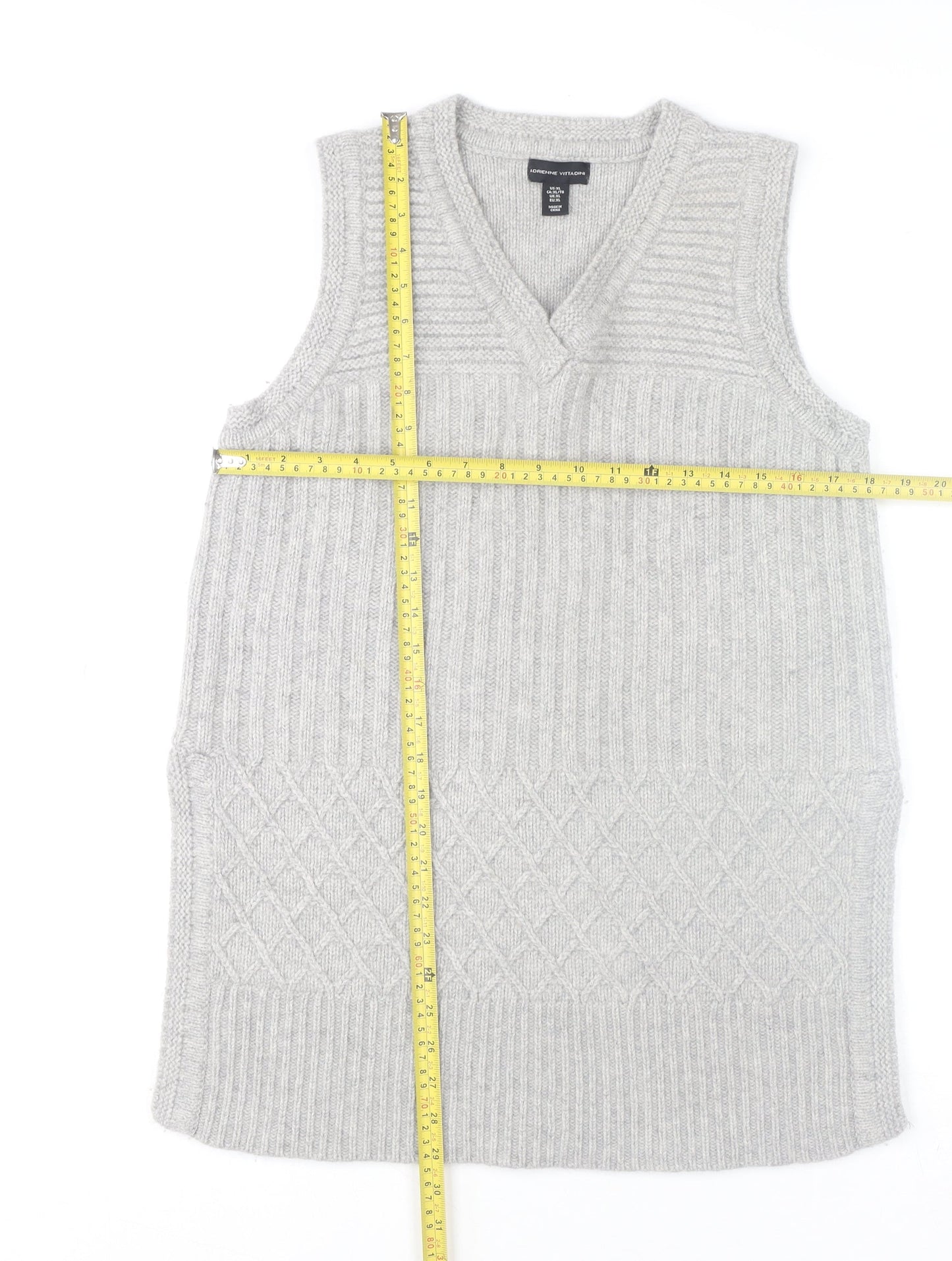 Womens UK Size XL Adrienne Vittadini Grey Tunic Tank