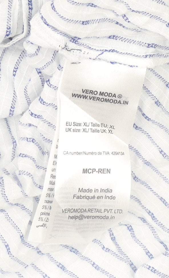 Womens UK Size XL VERO MODA White Basic Button-Up