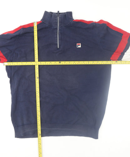 Mens UK Size XL FILA Blue Henley Sweatshirt