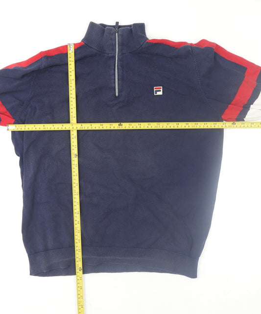 Mens UK Size XL FILA Blue Henley Sweatshirt