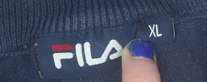 Mens UK Size XL FILA Blue Henley Sweatshirt
