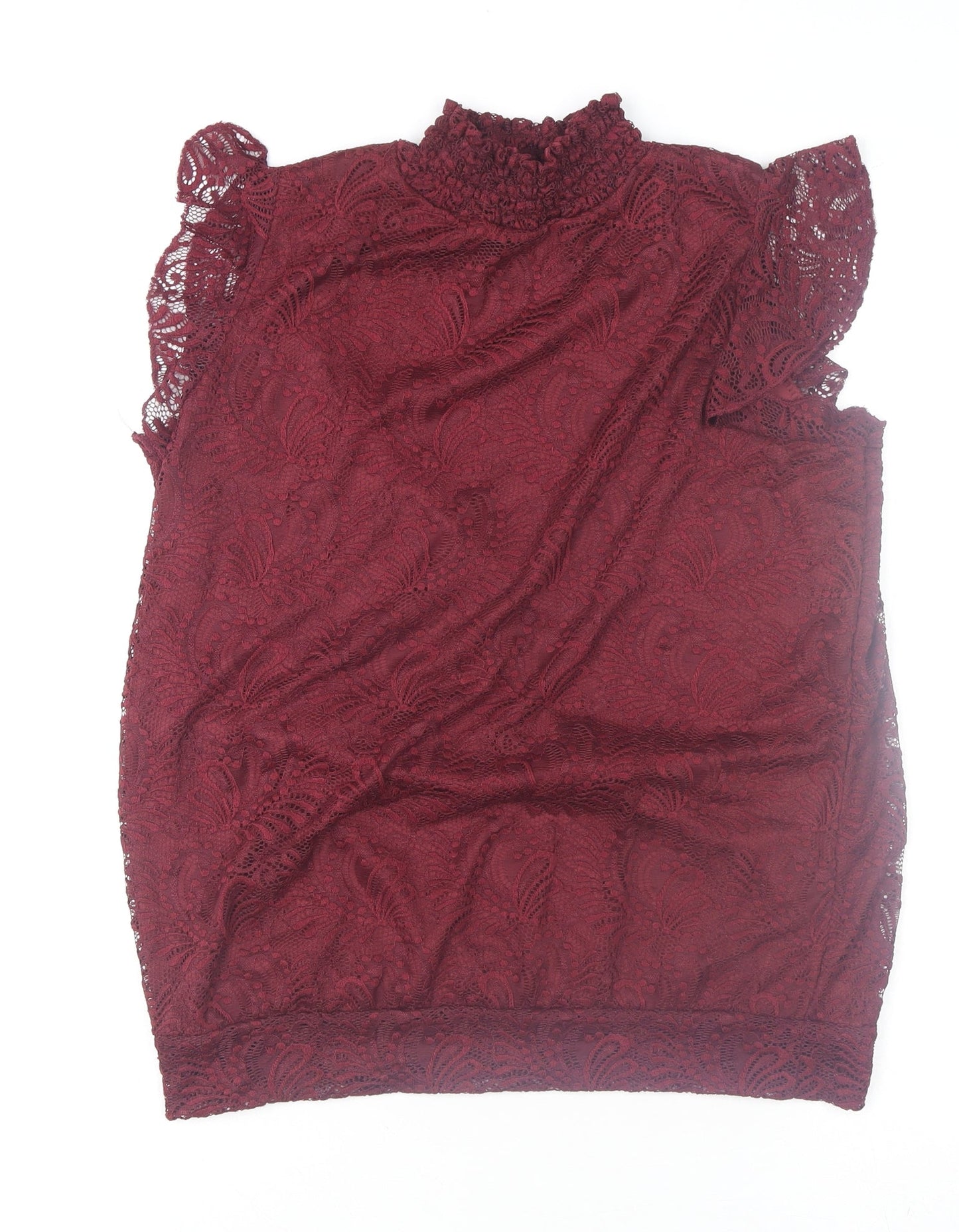 Womens UK Size 12 M&Co Red Tunic Blouse