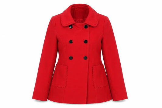 Womens UK Size 12 New Look Red Pea Coat
