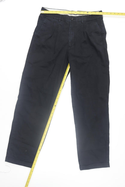 Mens UK Size M Marks and Spencer Regular Fit Chino Black Trousers