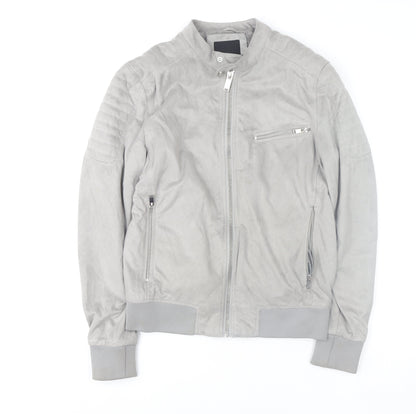 Womens UK Size S River Island Grey Bomber Jacket