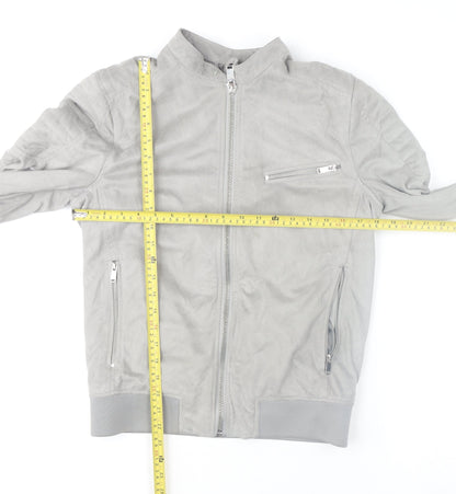 Womens UK Size S River Island Grey Bomber Jacket