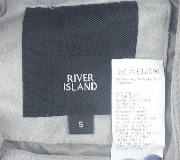 Womens UK Size S River Island Grey Bomber Jacket