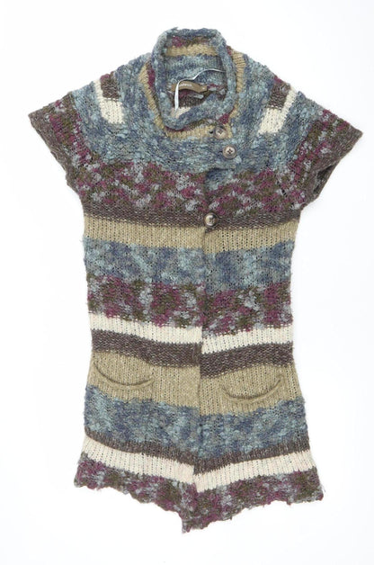 Womens UK Size M Sandwich Multicoloured Cardigan Jumper