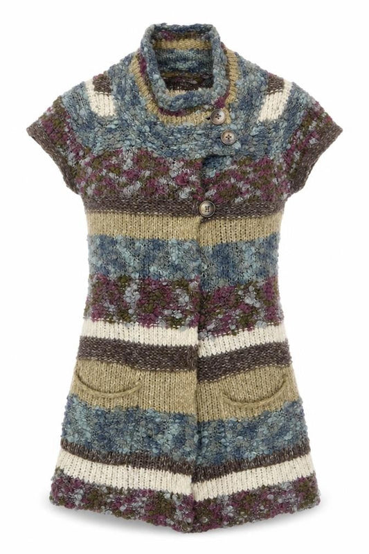 Womens UK Size M Sandwich Multicoloured Cardigan Jumper