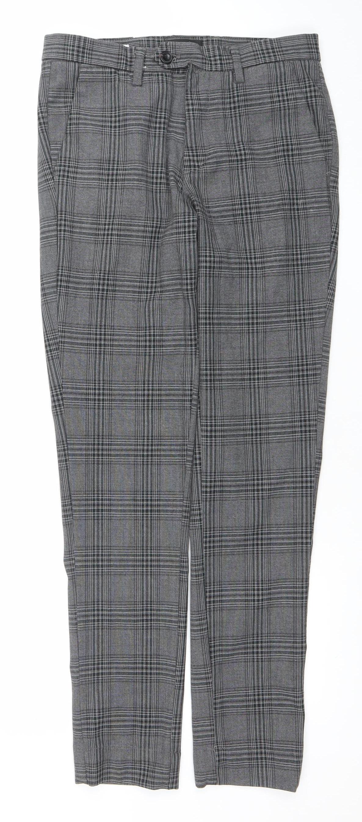 Mens UK Size 29 32 JACK & JONES Slim Fit Chino Grey Trousers
