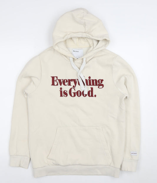 Womens UK Size S Bershka Beige Pullover Hoodie