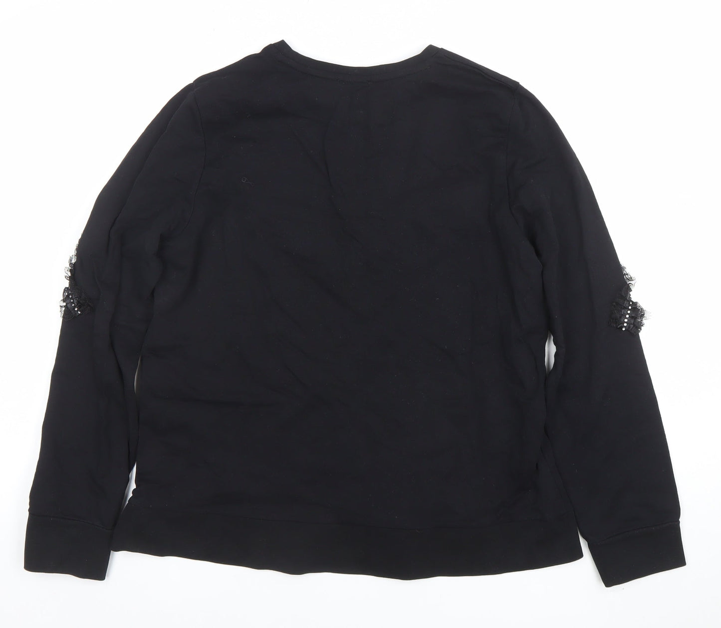 Womens UK Size 14 Sandro Black Pullover Sweatshirt